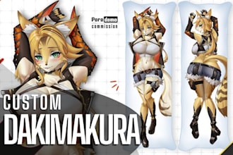draw custom dakimakura of furry or anime characters