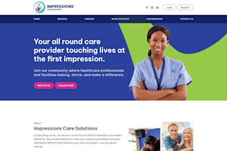 build healthcare agency website, staffing agency website, home care, job board