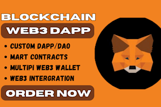 develop web3 dapp, solidity smart contract, blockchain website