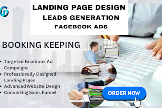 book keeping lead via facebook ads landing page website design sales funnel