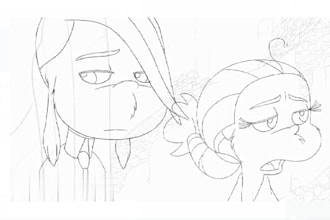 traditional 2d character animation, 2d cartoon hand draw, pencil disney anime