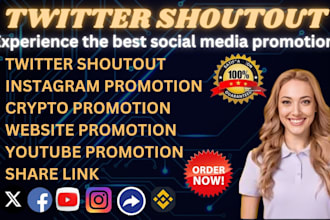 do twitter shoutout promotion yt ig website share link to 90m crypto audience