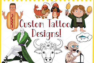 draw any character you want for a tattoo, made up or pre existing