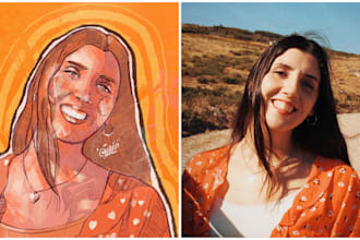 draw you in my stylized hand drawn portrait style
