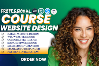 design 10k online course website, kajabi, gohighlevel, wix website design