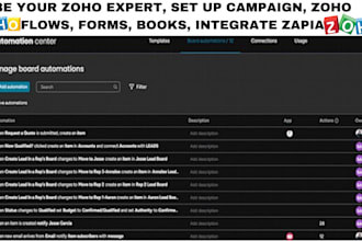 be your zoho expert, set up campaign, zoho flows, forms, books, integrate zapier