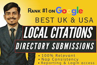 do 350 best usa uk local business citations and directory submissions