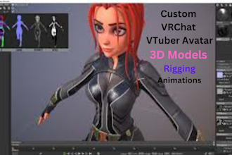 do custom vr chat  v tuber avatar creation  3d models rigging