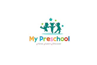 do caring or engaging childcare, children, school, kids logo in 15 hours