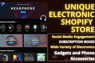 design electronic shopify store electronic and gadgets tech accessories web