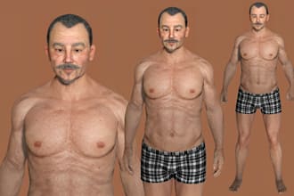 do 3d realistic character 3d character  modelling game character 3d sculpting