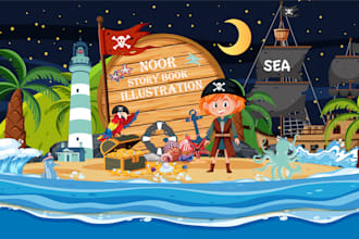 illustrate children book illustration, book cover, story book, activity book