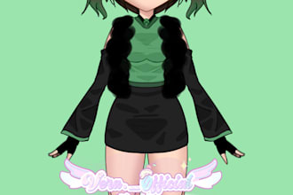 draw a vtuber model ready to rig