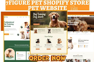 build pet shopify animal cat dog store pet care website pet dropshipping website