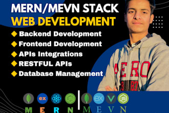 be your mern stack developer and mevn stack developer in reactjs nodejs vuejs