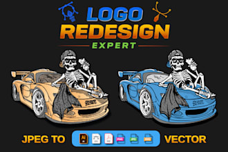 logo redesign, refresh, clean up, image to vector, color change
