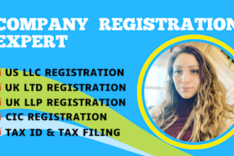 do UK ltd, US llc, UK llp, cic registration, bank account, company formation