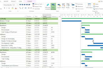 prepare project schedule, gantt chart wbs in ms project and p6