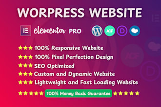 create responsive wordpress websites and blogs elementor pro wpbakery acf divi
