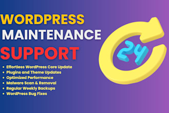 provide wordpress website maintenance, help and support monthly