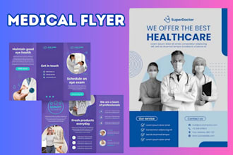 design attractive medical, clinic flyer, banner, healthcare resume, brochure
