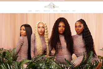 design hair extension website, beauty website, hair website