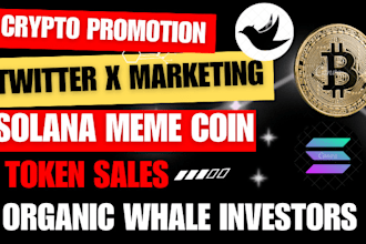 promote sol memecoin tokens, crypto twitter x marketing to hit 200m market cap