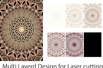 do custom multi layered mandala design for laser cutting