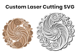 create custom multilayered mandala svg for laser cutting