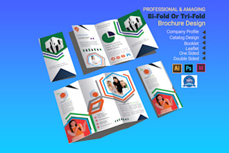 design trifold brochure, business card and bifold for your business