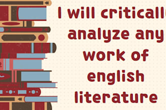 critically analyze any work of english literature