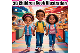 illustrate children story book illustration and 3d children story book