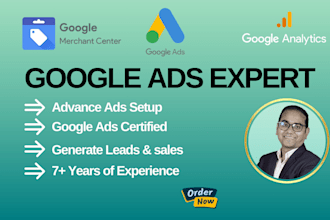be your google ads expert to set up PPC ads campaigns and increase sales