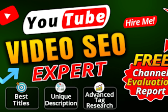 youtube channel SEO and video optimization specialist