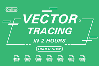 redraw, trace, vectorize, recreate any logo or image