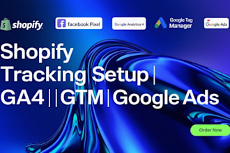 setup, fix shopify facebook pixel, conversion API, ga4, google ads tracking, GTM