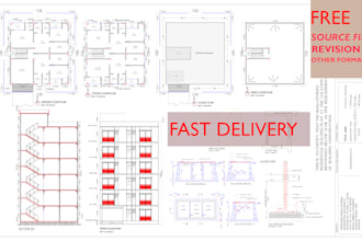 redraw site plan, elevation, and section in autocad