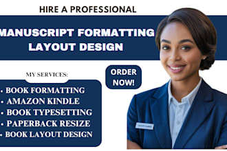do manuscript formatting, layout design, paperback typesetting for amazon KDP