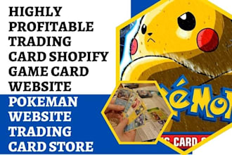 design trading card shopify game card website pokeman website trading card store