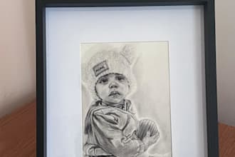do pencil plus charcoal portrait sketch drawing
