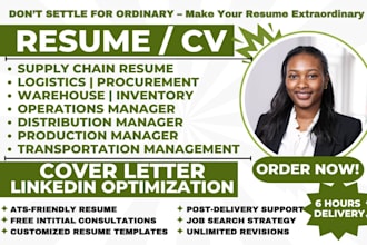 write logistics, supply chain, transport manager, fleet, forklift, buyer resume