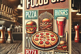 design a high quality digital food menu restaurant flyer and  card design