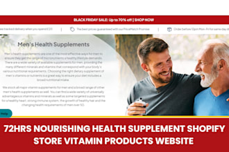 design72hrs nourishing health supplements shopify store vitamin products website