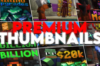 make a minecraft hypixel skyblock or pvp youtube thumbnail