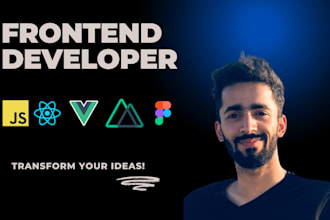 your frontend developer using javascript, react, vue, HTML, CSS, tailwind