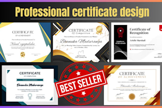create professional certificate design, diploma or award
