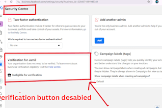 make your security center verification button visible
