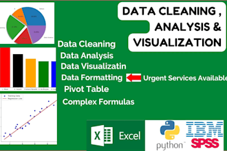 do statistical data analysis,data visualization with spss,tableau,r,python,excel