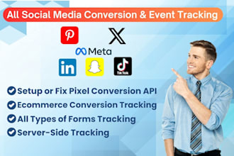 setup or fix tiktok pixel, pinterest, snapchat, linkedin conversion API via GTM