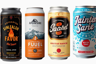 design label for can, booster, energy drink, soda, beer, juice, seltzer,drinks